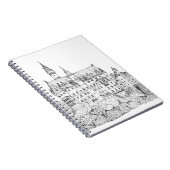 Neuschwanstein Castle Germany Fine Line Art Notitieboek (Rechterzijde)