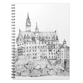 Neuschwanstein Castle Germany Fine Line Art Notitieboek