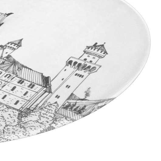 Neuschwanstein Castle Germany Fine Line Art Snijplank (Hoek)