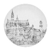 Neuschwanstein Castle Germany Fine Line Art Snijplank (Voorkant)