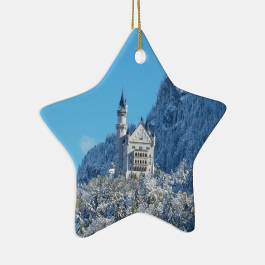 Neuschwanstein Castle in Winter Keramisch Ornament (Rechts)