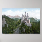 Neuschwanstein Castle Lithograaf Poster (Voorkant)