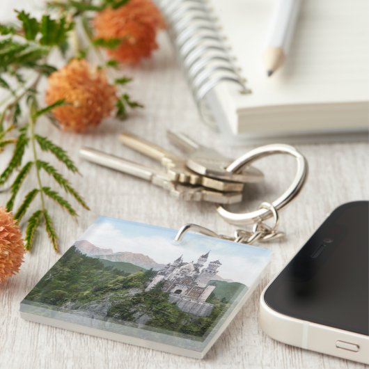 Neuschwanstein Castle Lithograaf Sleutelhanger (Voorkant Rechts)