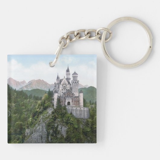Neuschwanstein Castle Lithograaf Sleutelhanger (Achterkant)