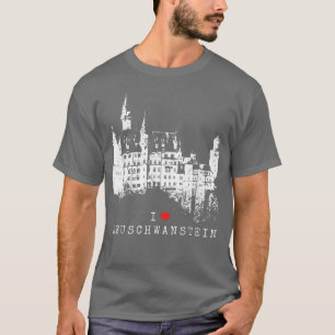 Neuschwanstein Castle Lover  Beieren I Love T-shirt