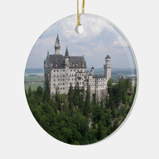 Neuschwanstein Castle met kerstversiering Keramisch Ornament (Links)