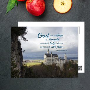 neuschwanstein castle, psalm 46 1-2 Bijbelvers Briefkaart