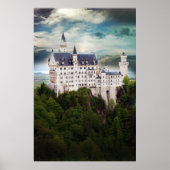 Neuschwanstein Castle, Stormy Sky Poster (Voorkant)