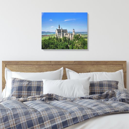 Neuschwanstein Castle Stretched Canvas Print (Insitu (Slaapkamer))