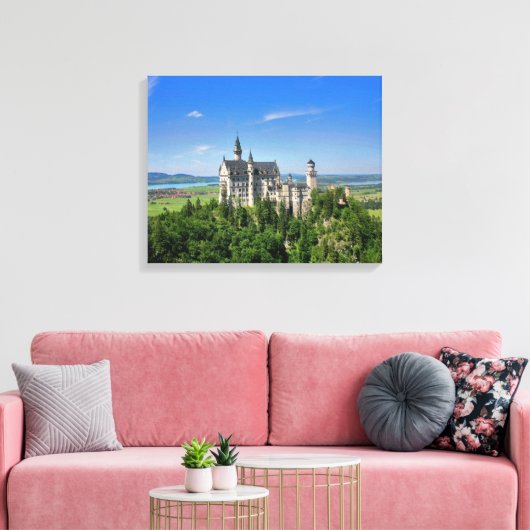 Neuschwanstein Castle Stretched Canvas Print (Insitu (Woonkamer))