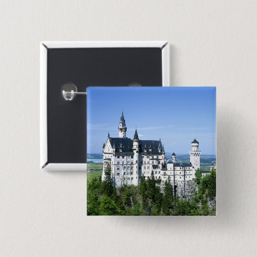 Neuschwanstein Castle Vierkante Button 5,1 Cm (Voorkant /achterkant)