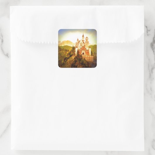Neuschwanstein Castle Vierkante Sticker (Tas)