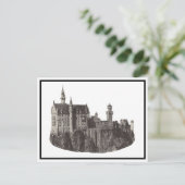 Neuschwanstein Castle Zwart-wit historische kunst Briefkaart (Staand voorkant)