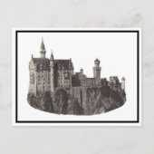 Neuschwanstein Castle Zwart-wit historische kunst Briefkaart (Voorkant)