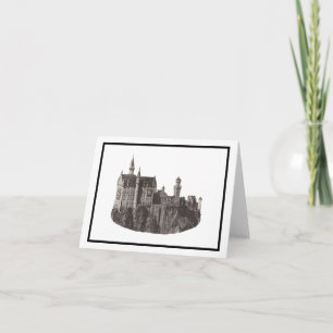 Neuschwanstein Castle Zwart-wit historische kunst Kaart
