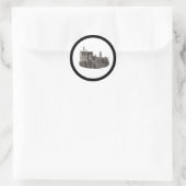 Neuschwanstein Castle Zwart-wit historische kunst Ronde Sticker (Tas)