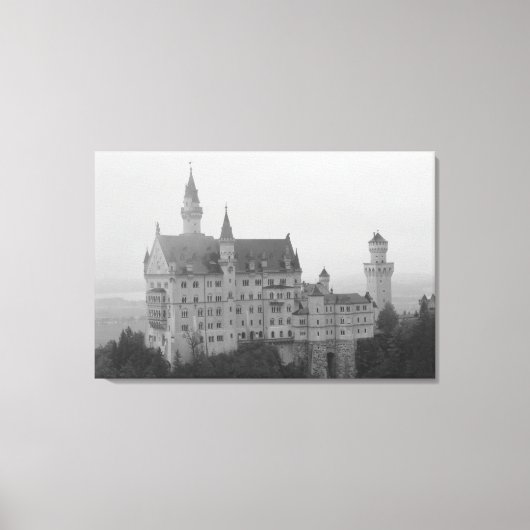 Neuschwanstein Castle Zwart-wit Print (Voorkant)