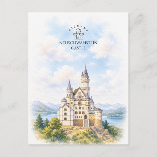 Neuschwanstein Kasteel | Architectuur Landschap Feestdagenkaart (Voorkant)