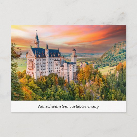 Neuschwanstein kasteel briefkaart (Voorkant)