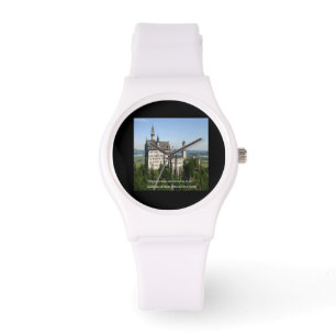 Neuschwanstein Kasteel Dames Witte Siliconen Horlo Horloge