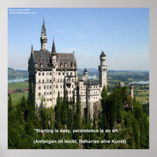 Neuschwanstein Kasteel & Duitse Spreuk Poster