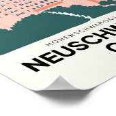 Neuschwanstein kasteel Duitsland reis bloem kunst Poster (Hoek)