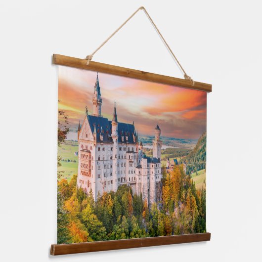 Neuschwanstein kasteel hangend wandkleed (Gebogen)