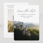 Neuschwanstein Kasteel Huwelijk Save the Date Kaart (Voorkant / Achterkant)