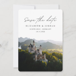 Neuschwanstein Kasteel Huwelijk Save the Date Kaart
