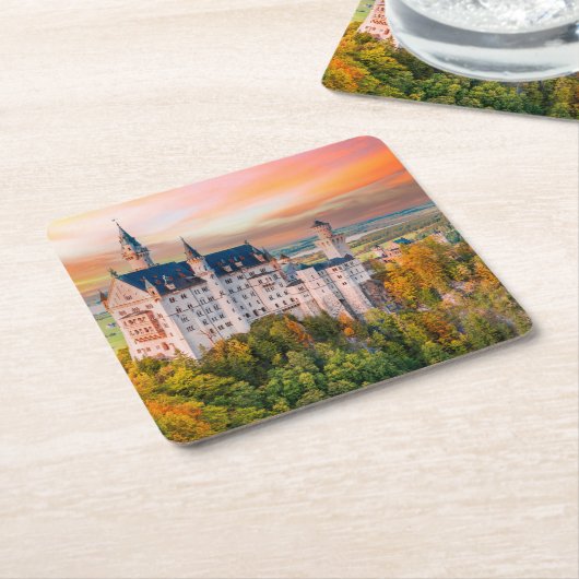 Neuschwanstein kasteel kartonnen onderzetters (Schuin)
