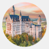 Neuschwanstein kasteel ronde sticker (Voorkant)