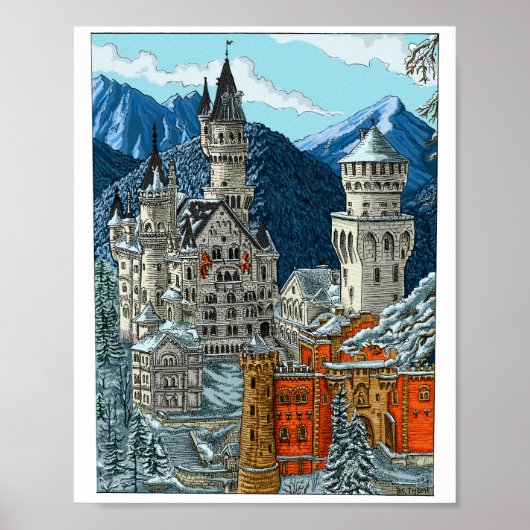 Neuschwanstein Poster (Voorkant)