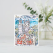 Neuschwastein Castle Duitsland Reis Waterverf Briefkaart (Staand voorkant)