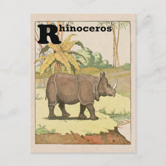 Neushoorn Alfabet Dier Briefkaart