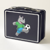 Neushoorn als voetballer met voetbal (Achterkant)