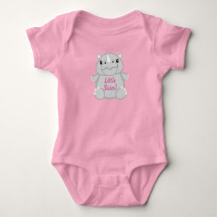 Neushoorn Baby Shower Safari Roze Meisje Romper