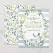Neushoorn Baby Shower Uitnodigingen (Voorkant / Achterkant)
