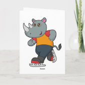 Neushoorn bij schaatsen met schaatsen kaart (Achterkant)