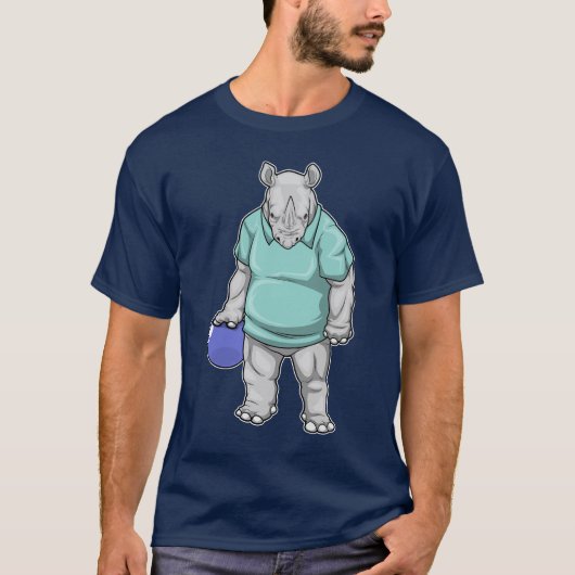 Neushoorn Bowling Bowling bal T-shirt (Voorkant)