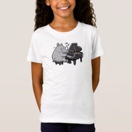 Neushoorn die piano speelt t-shirt