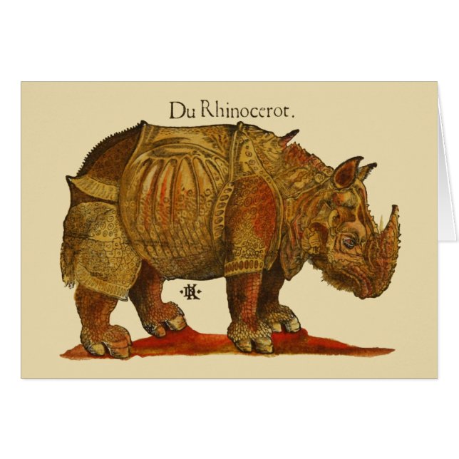  neushoorn Durer's Rhinoceros Antiek (Voorkant Horizontaal)