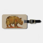 neushoorn Durer's Rhinoceros Antiek Bagagelabel (Voorkant horizontaal)