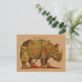  neushoorn Durer's Rhinoceros Antiek Briefkaart (Staand voorkant)