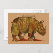  neushoorn Durer's Rhinoceros Antiek Briefkaart (Voorkant / Achterkant)