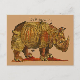  neushoorn Durer's Rhinoceros Antiek Briefkaart