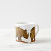  neushoorn Durer's Rhinoceros Antiek Espresso Kop (Voorkant rechts)
