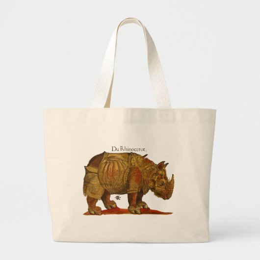 neushoorn Durer's Rhinoceros Antiek Grote Tote Bag (Voorkant)