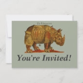  neushoorn Durer's Rhinoceros Antiek Kaart (Voorkant)