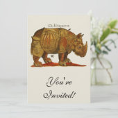  neushoorn Durer's Rhinoceros Antiek Kaart (Staand voorkant)