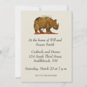  neushoorn Durer's Rhinoceros Antiek Kaart (Achterkant)